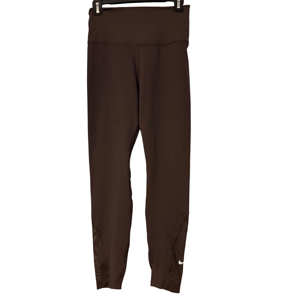 Nike Dri-FIT Brown High Waisted Mesh Panel Leggings Small DM7023-203